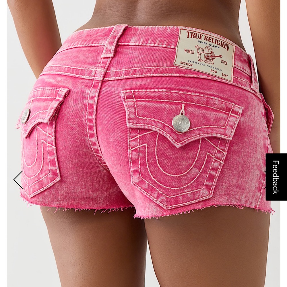 True Religion Sunkist Coral Jean Shorts